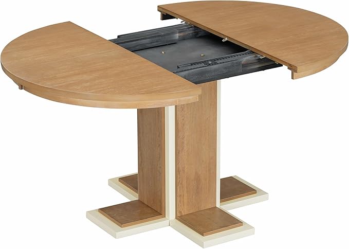 Mid-Century Modern Extendable Round Table - Image 4