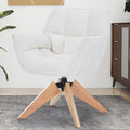Mid Century Accent Chair, Lambs Wool Vanity Chair Modern Cozy Desk Chair no by SOERGO