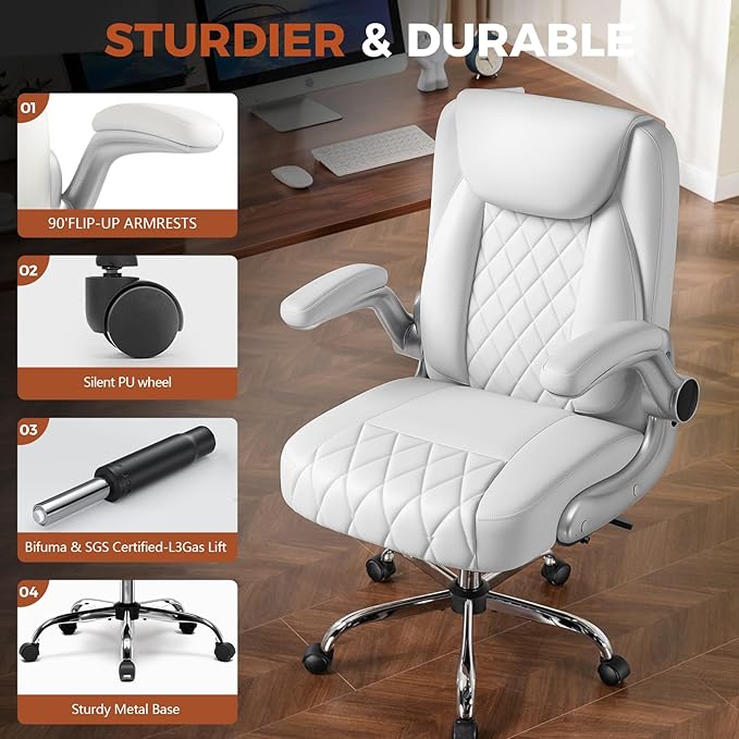COMHOMA Leather Office Chair Ergonomic Computer Gaming Chair - Image 4