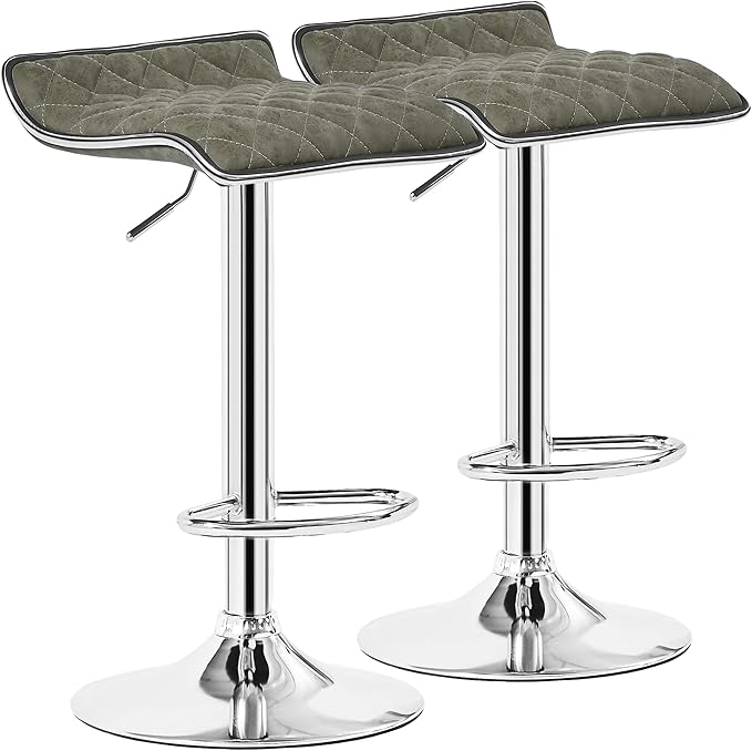 VECELO Adjustable Bar Stools Set of 2, Bar Height Stools by VECELO