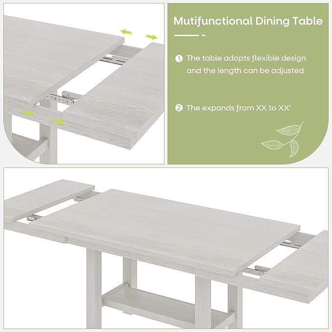 6-Piece Solid Wood Dining Table Set - Image 3
