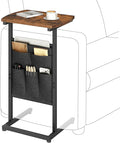 HOOBRO C Shaped End Table with Storage Bag, 28.3" Tall Small Side Table by HOOBRO