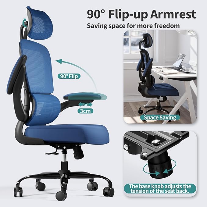 TRALT Office Chair Ergonomic Desk Chair, 330 LBS Home Mesh Office Desk Chairs - Image 5