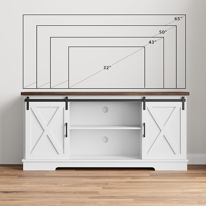 GarveeHome Farmhouse Tv Stand for 65 Inches TVs, Entertainment Center - Image 8