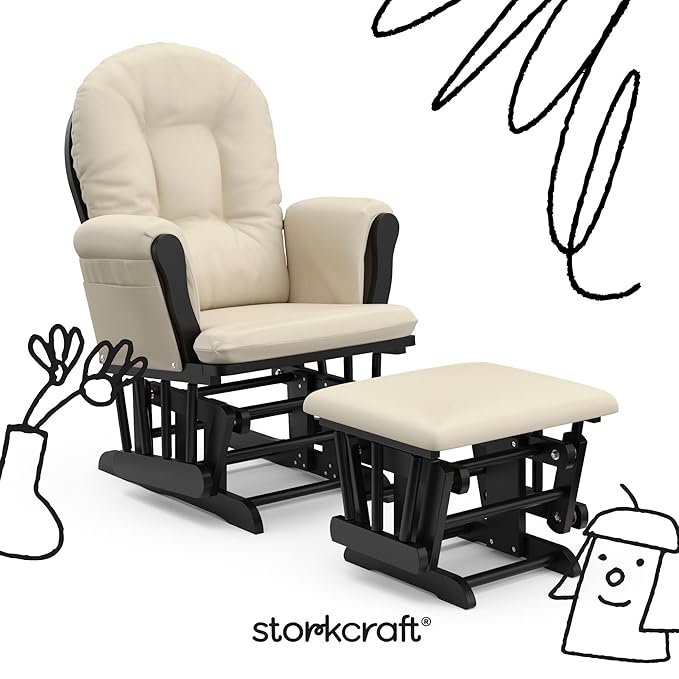 Storkcraft Premium Hoop Glider & Ottoman — GREENGUARD Gold Certified, Solid - Image 3
