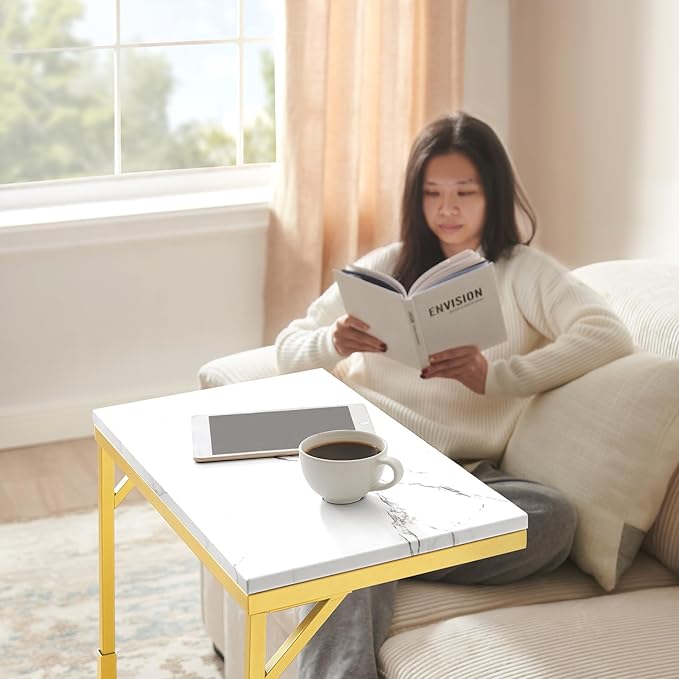 C-Shaped End Table, Small Sofa Table - Image 4