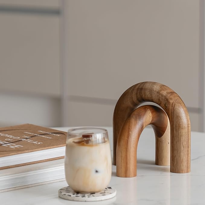 Wood Arch Bookshelf Decor - Image 5