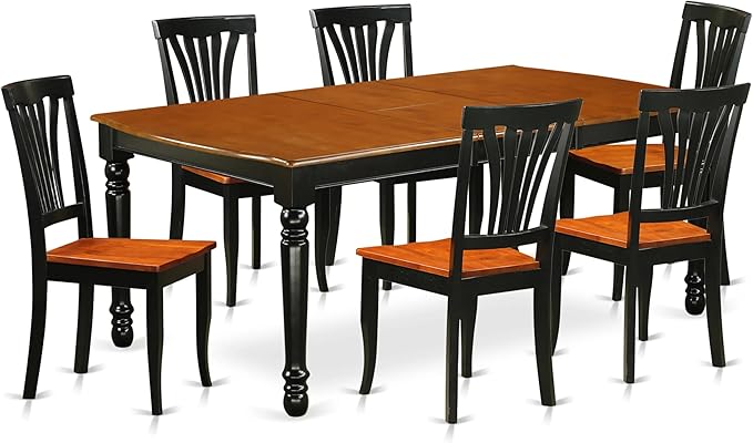 East West Furniture DOAV7-BCH-W 7 Piece Dining Table Set Consist of a Rectangle by EastWestFurniture