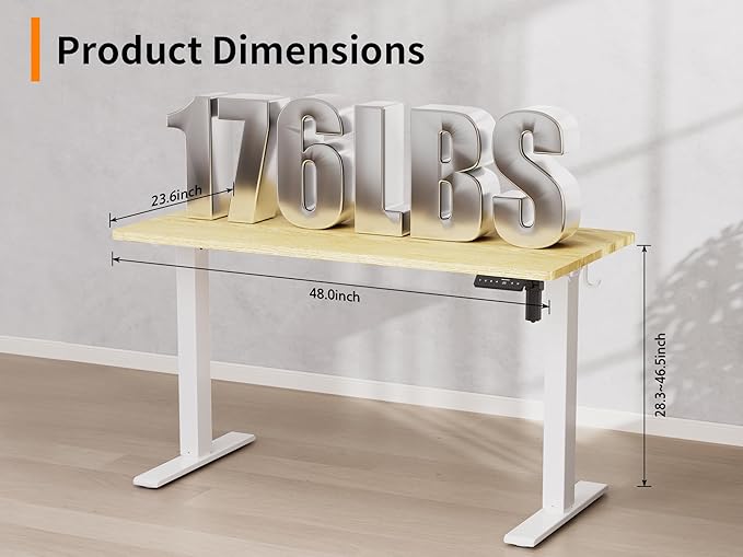 48x24 Inches Height Adjustable Electric Standing Desk - Image 3