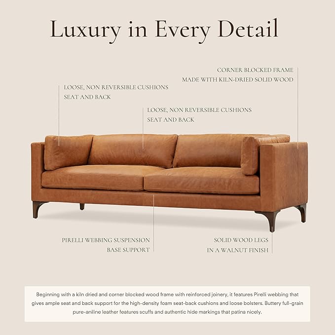 Poly & Bark Argan Leather Couch - Image 4