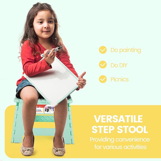 ACSTEP 9 Inch Folding Step Stool 300 LB Capacity Non Slip Foot Stool - Image 7