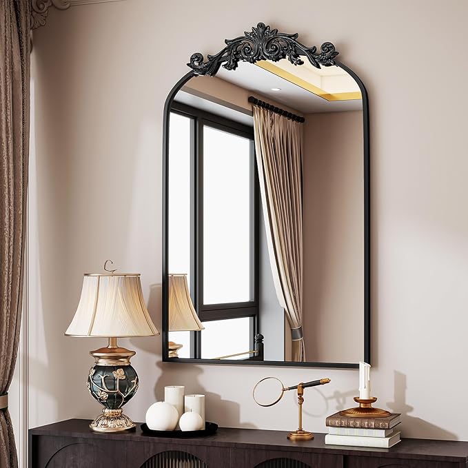 Vintage Arched Bathroom Mirror, 24x36 Inch Retro Wall Mounted Vanity Mirror - Image 9