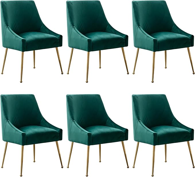 Modern Velvet Dining Chairs Set of 6, Contemporary Upholstered Furniture by HOLILA