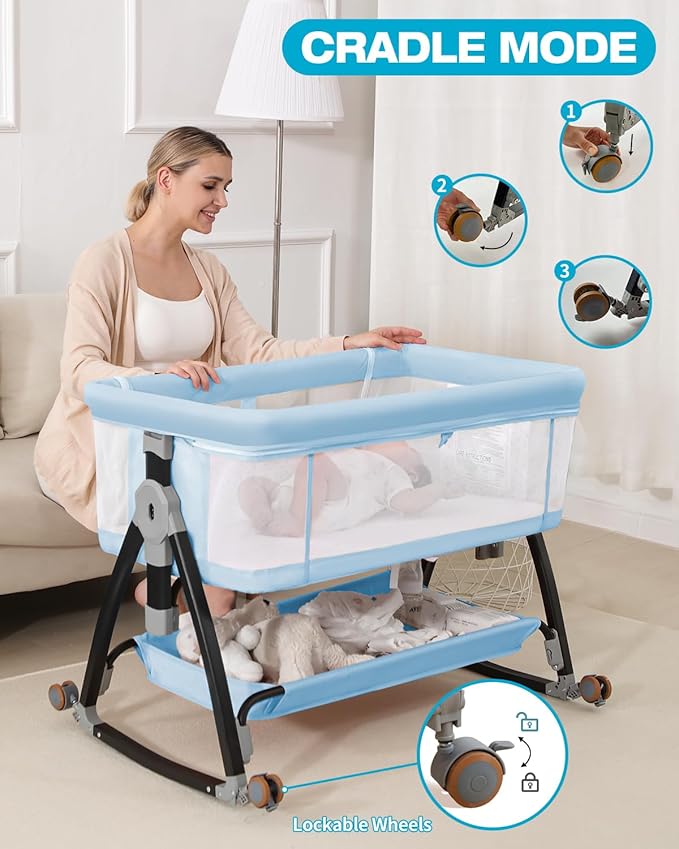3 in 1 Baby Bassinet, Bedside Crib - Image 2