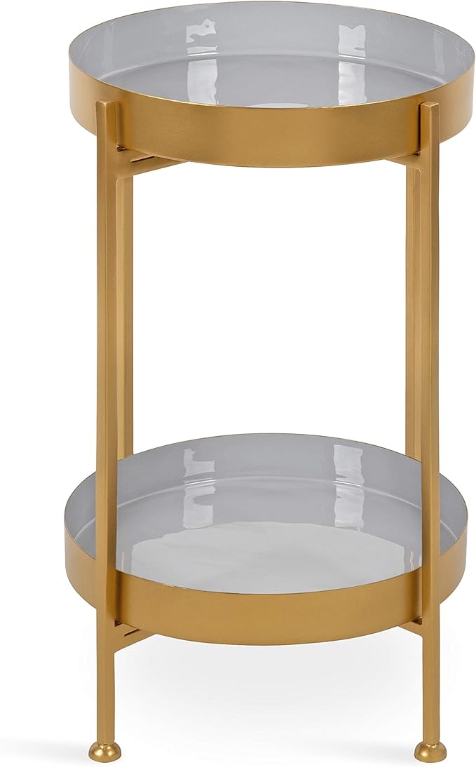 Kate and Laurel Nira Two-Tiered Mid-Century Side Table, Chic Modern End Table - Image 4