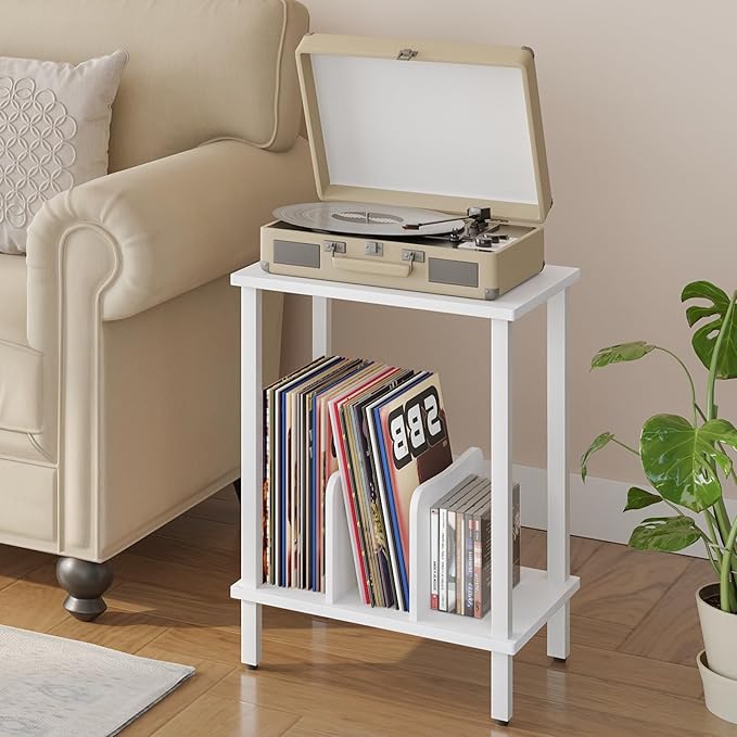 HOOBRO Record Player Stand, 2-Tier End Table, Vinyl Record Turntable Stand - Image 2