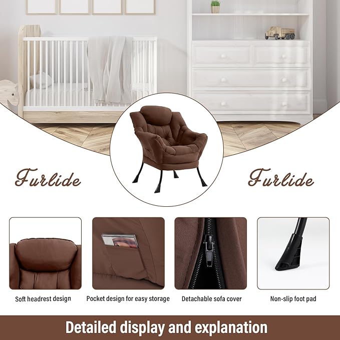 Lazy Chair for Living Room, Modern Accent Chairs - Image 5