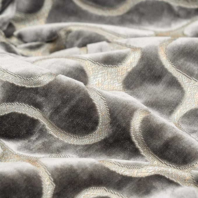 Yangest Silver Grey Square Throw Pillow Cover Wavy Velvet Cushion Cover Modern - Image 3