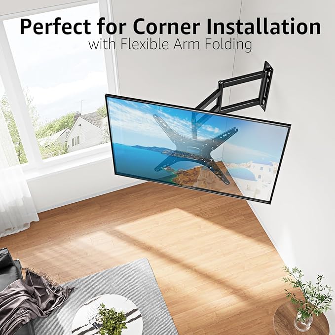 MOUNTUP Corner TV Wall Mount for Most 26-65 Inch TVs, Long Arm TV Mount - Image 5