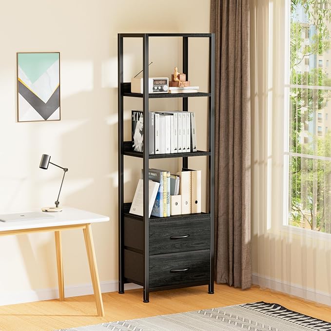 Furnulem 4-Tier Corner Shelf, Bookshelf - Image 2