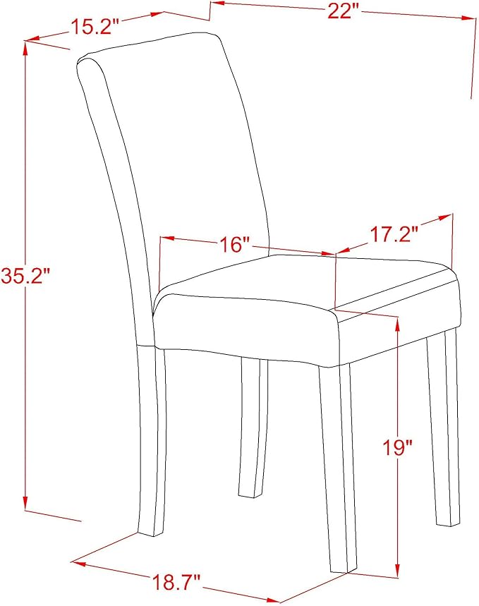 East West Furniture V677AB624-7 7 Piece Dinette Set Consist of a Rectangle - Image 14