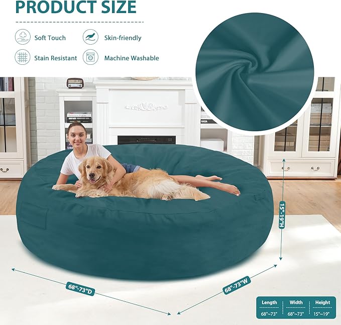 7FT Bean Bag Chair, Large Bean Bag Chairs - Image 3