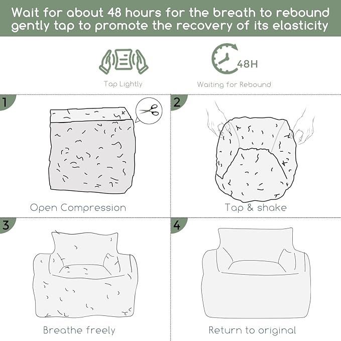 HIGOGOGO Giant Bean Bag Chair Sofa, Big Comfy Chair - Image 3