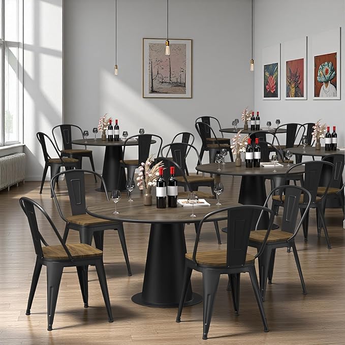 18 Inch Dining Chairs Set of 4, Farmhouse Metal Chairs - Image 8