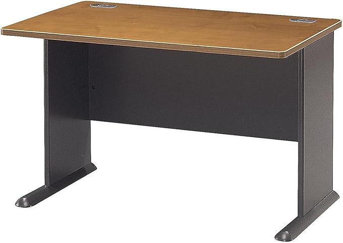 Bush Business Furniture Series A 48W Computer Desk in Natural Cherry and Slate - Image 4