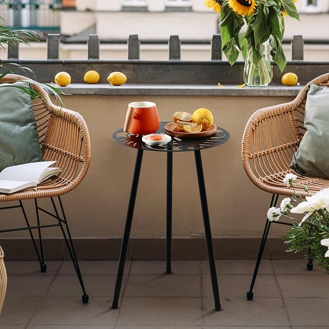 2 Packs Metal Outdoor Side Tables Small Outside End Table - Image 7