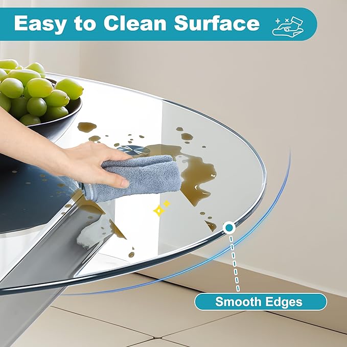 Dining Table for 4 Modern Round Dining Table 35.43" Kitchen & Dining Room Tables - Image 6