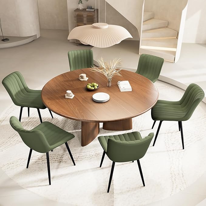 YOUNUOKE Green Dining Chairs Set of 2 Mid-Century Modern Kitchen Dining Room - Image 8