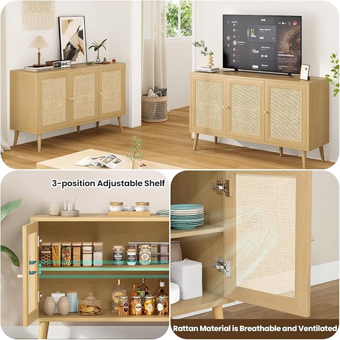 Rattan Entryway Table, Entertainment Center - Image 3