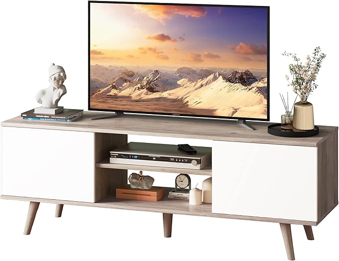 WLIVE TV Stand for 55 60 inch TV, Boho Entertainment Center by WLIVE