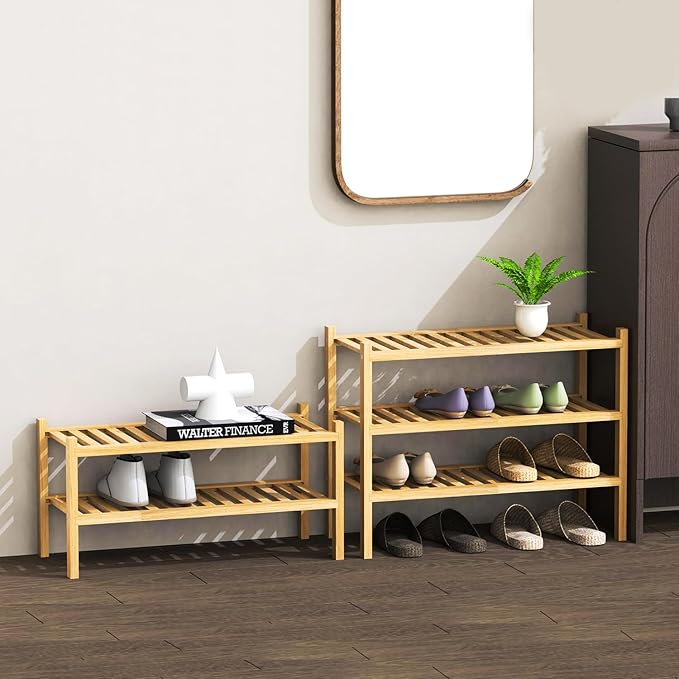 Shoe Rack 3-Tier Organizer-Stackable Storage Shelf - Image 4