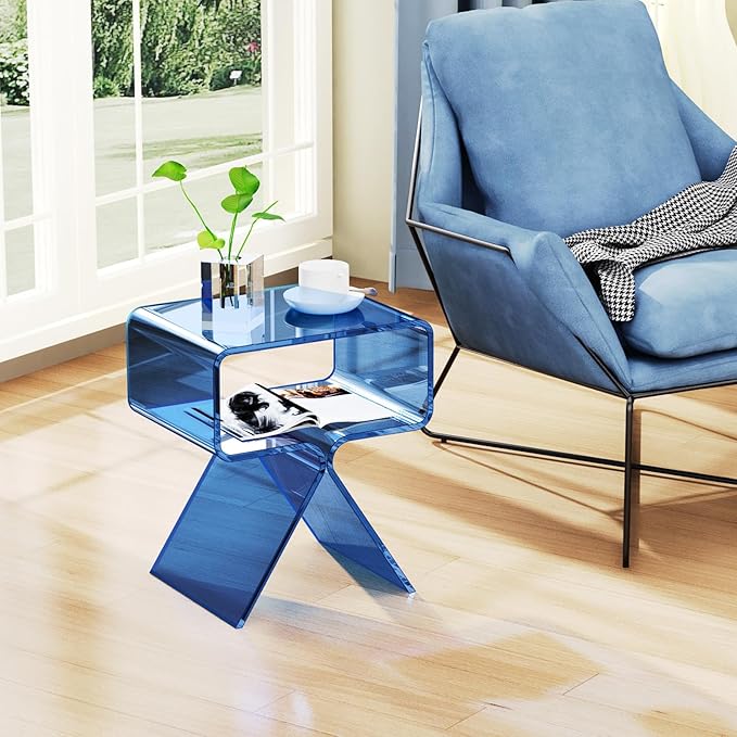 Acrylic Nightstand Side Table Modern Design Clear Home Decor Display End Table - Image 6