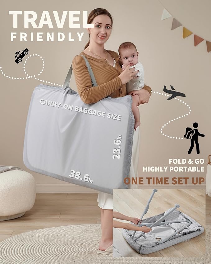 AirClub Bassinet Bedside Sleeper, Baby Crib - Image 7