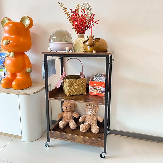 3-Tier Rolling Utility Cart - Image 2