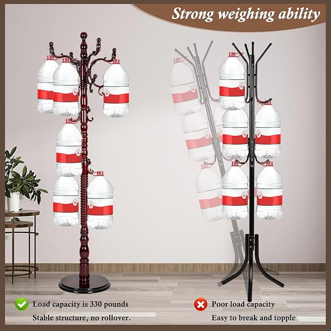 Wooden Coat Rack Freestanding, Vintage Coat Racks - Image 3