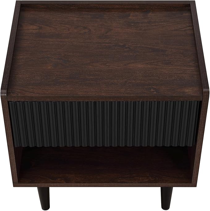 Manhattan Comfort Duane Modern Ribbed Nightstand Set of 2, Bedside Table - Image 10
