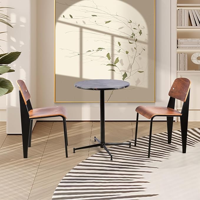 LOKKHAN Dining Chairs, Vintage Wood Metal Home Kitchen Breakfast Cafe Chairs - Image 9