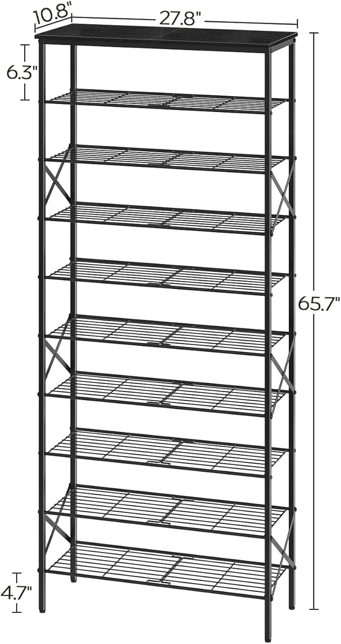 10 Tier Shoe Rack, Large Capacity Shoe Storage Organizer Holds 40 Pairs - Image 9