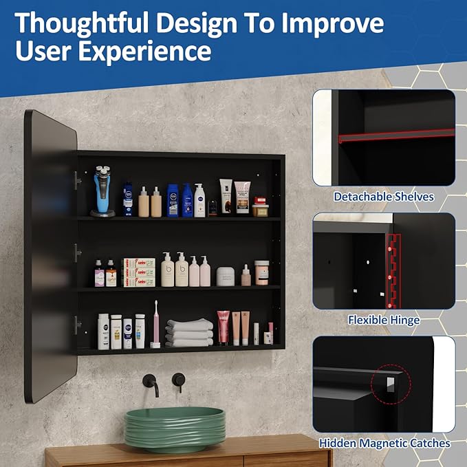 30x32 Inch Bathroom Medicine Cabinet - Image 5