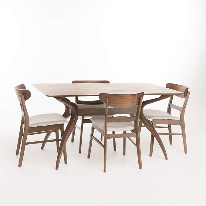 Christopher Knight Home Idalia Curved Leg Rectangular Dining Set, 5-Pcs Set by ChristopherKnightHome