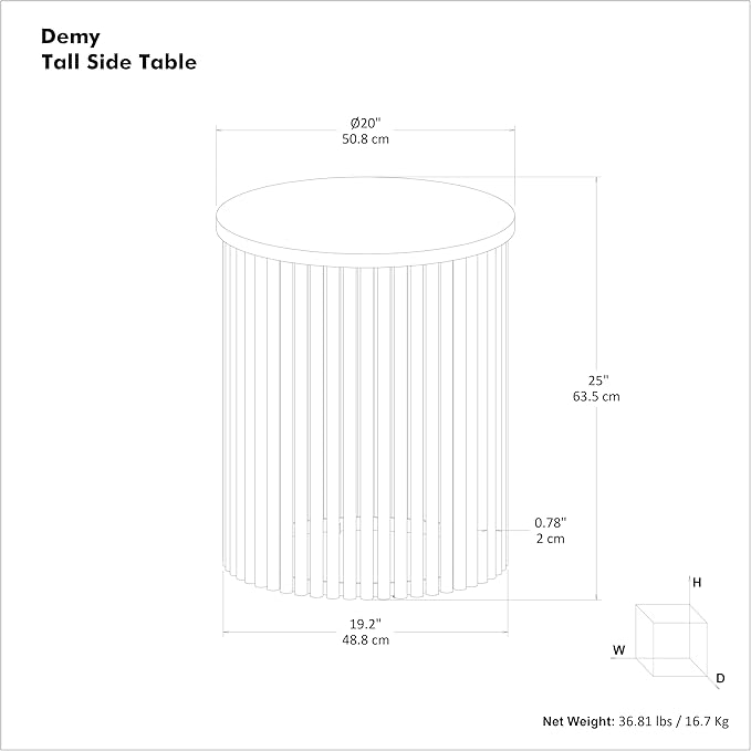 SIMPLIHOME Demy 20 inch Wide Tall Side Table in Natural Solid Mango Wood/Black - Image 3