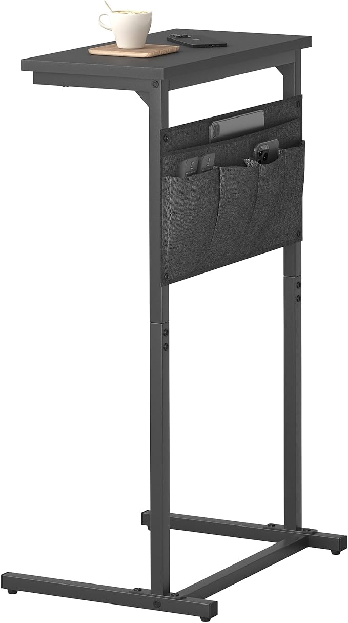 C Shaped End Table, Side Table for Sofa, Small TV Tray, Couch Table by IRCPEN