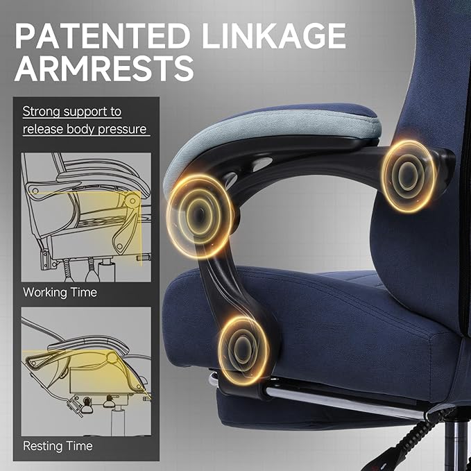 GTPLAYER Office Chair, Gaming Computer Desk Fabric Chair - Image 6