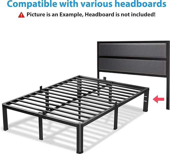 20 Inch King Size Bed Frame, 3500Lbs Heavy Duty Metal Platform - Image 7