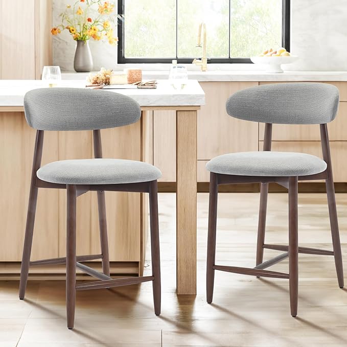COLAMY Bar Stools Set of 2, Counter Height Bar Stools, Upholstered Counter by COLAMYINC