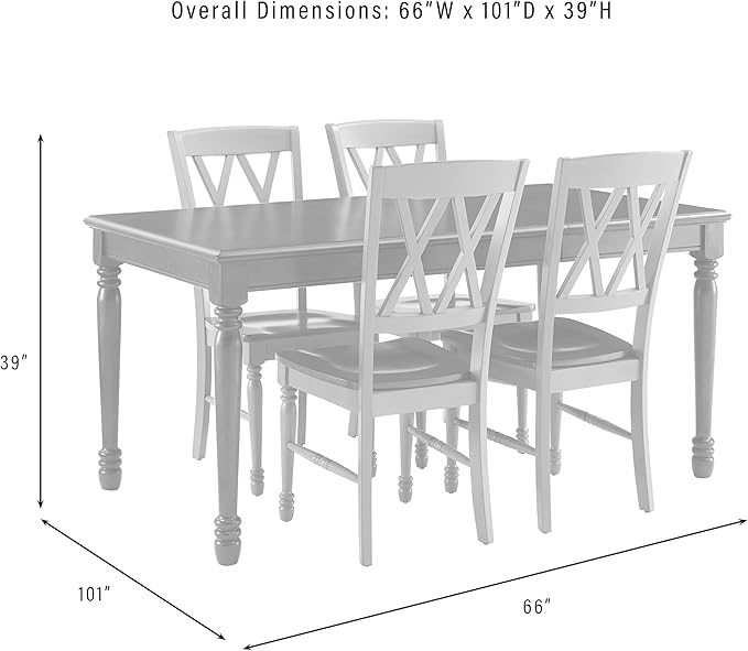Crosley Furniture Shelby 5-Piece Traditional Dining Table Set - Image 3